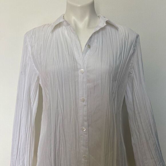 Chicos sz 2 white plisse button down - Picture 2 of 10